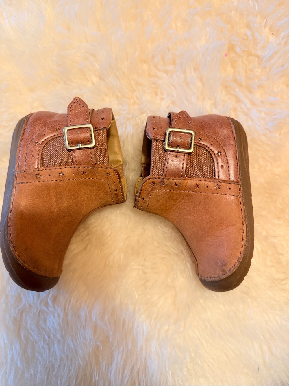 Stride Rite Girls Brown Leather Ankle Boots toddler 5.5w
